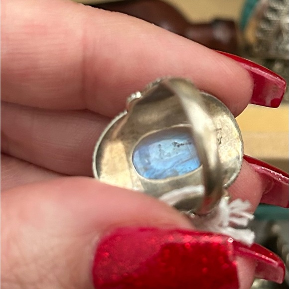 .925 Sterling silver & Moonstone ring - Picture 3 of 3